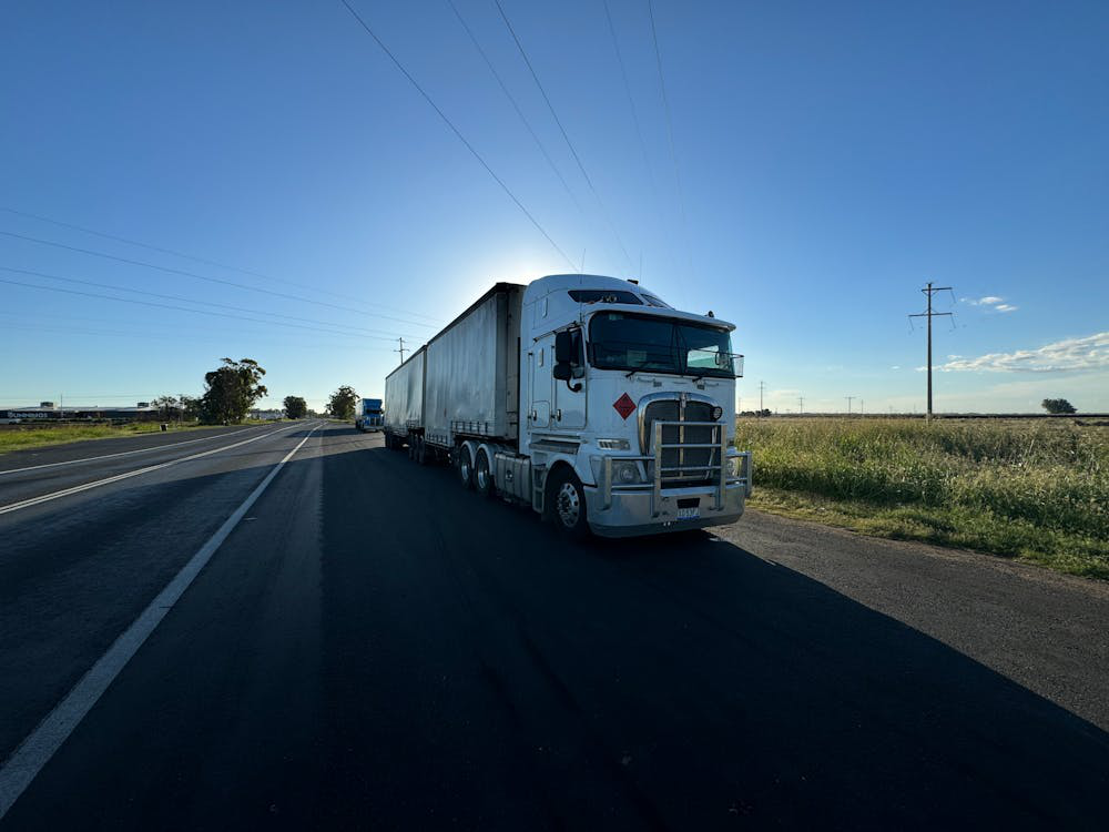 A large semi-truck on a highway