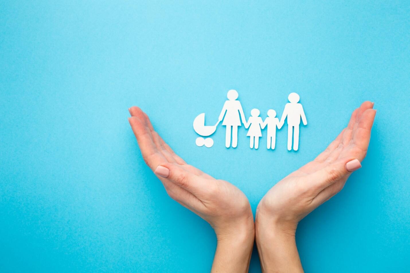 A picture of a paper cut family